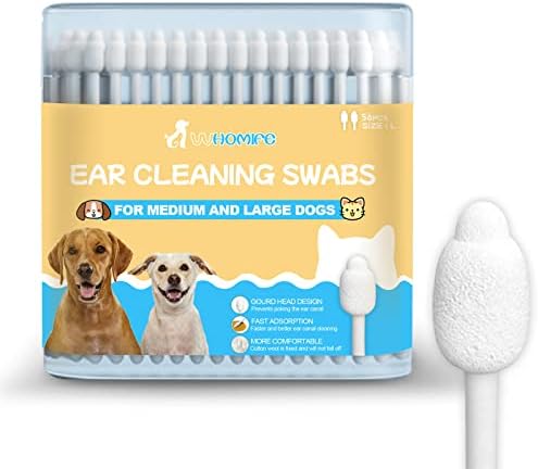 Dog Ear Cleaning Swabs 56pcs– Gourd-Shaped Cotton Tips for Dogs' ...