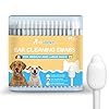 Dog Ear Cleaning Swabs–Gourd Shaped Design for Safe Pet Ear Care Prevents Accidental Injury Ideal for Medium and Big Dogs L Size 56 Pcs