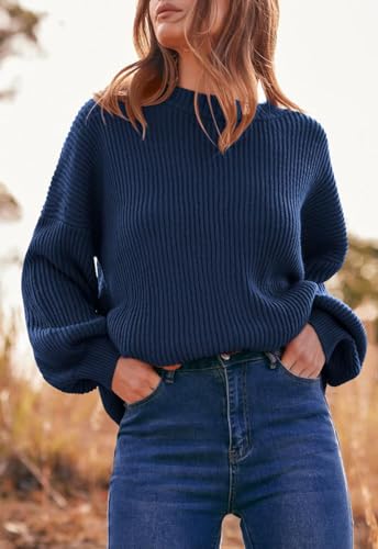 Image of PRETTYGARDEN Womens Sweaters Spring 2026 Oversized Chunky Knitted Pullover Sweater Casual Long Sleeve Crewneck Cute Sweaters
