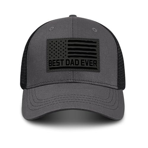 Image of Best Dad Ever American Flag Dad Hat - Adjustable Cotton Baseball Cap for Father's Day, Birthday Gifts from Daughter Son