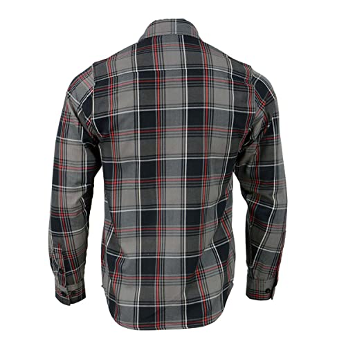 Milwaukee Leather MNG11658 Men's Black and Grey with Red Long Sleeve Cotton Flannel Shirt2