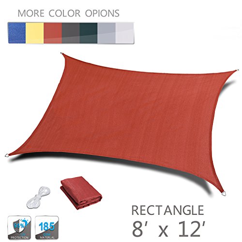 LOVE STORY 8' x 12' Rectangle Terra Red Sun Shade Sail Canopy UV
