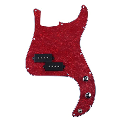 KESHUO PB P Bass Préwired Pick Guard Chargé avec Ramassage pour 4 Cordes P Bass Black Crimson Perle Pickguard pré-câblé… - Les Beatles, Paul McCartney, John Lennon, RIngo Starr, George Harrison KESHUO PB P Bass Préwired Pick Guard Chargé avec Ramassage pour 4 Cordes P Bass Black Crimson Perle Pickguard pré-câblé…