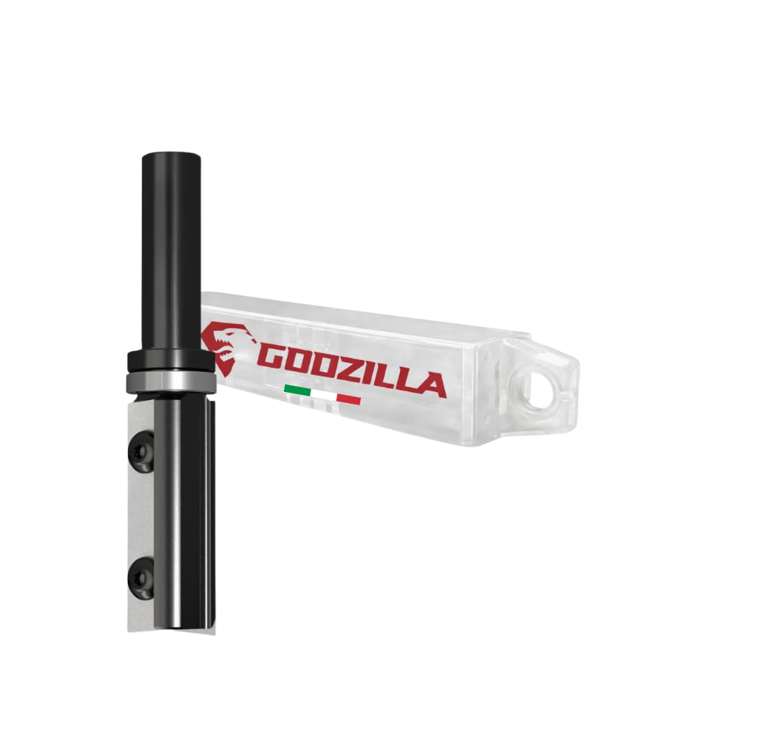 Fresa multifunzione per scanalare, rifilare, copiare e tagliare, diametro 19 mm, gambo 8 mm, con 2 inserti up&down e cuscinetto, per fresatrice manuale, rifilatore e CNC GodzillaBits LTS212190