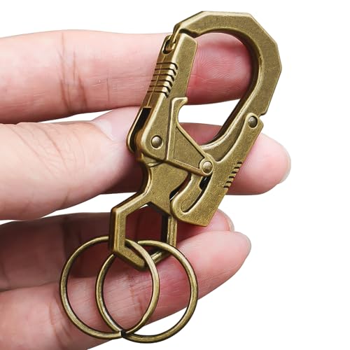 Image of Ahiller Double Locking Carabiner Clip - Zinc Alloy Mens Keychain for Keys | Unisex,Dual Press Double Lock, Anti Misopening,Heavy Duty,Suitable for Car Keys,Belt,Backpack,Hiking,Riding,Outdoor Camping