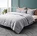 TILLYOU Twin Size Comforter Set - Grey Breathable Lightweight Bedding Comforter Set, 2 Pieces Cationic Dying Twin Soft Bed Set with 1 Pillow Sham(Twin, 68 * 80 inches)