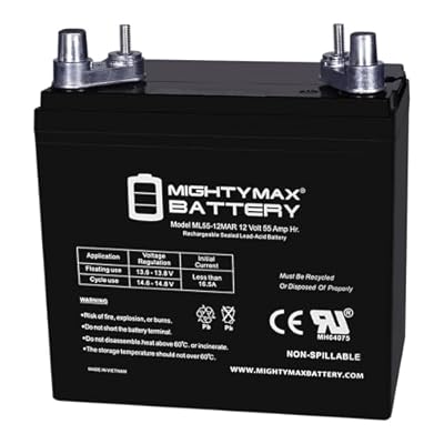 Mighty Max Battery ML55-12MAR - 12 Volt 55 AH, Marine Post Terminal, Rechargeable SLA AGM Battery