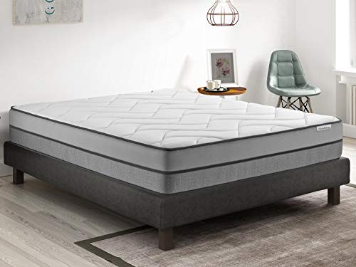 Ensemble Matelas mémoire de Forme + sommier 140x190 Zenith Hbedding - 7 Zones de Confort - épaisseur Matelas 30cm