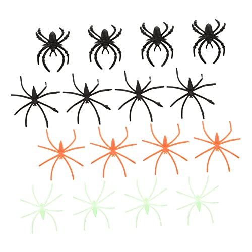 NOLITOY 100pcs Spider Ring Glow-in-the-dark Decor Halloween Party Supplies Decorative Night Light Ornament