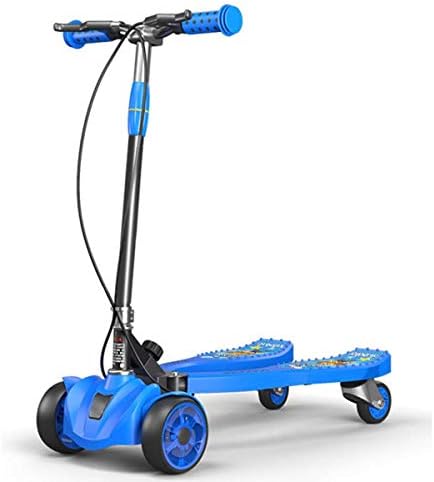 ygqtbc 4 Wheeled Scooter - Height Adjustable Push Swing Wiggle Scooters with Drifting Self Propelling for Boys/Girl/Adult Age 3 Years Old and Up (Color : Blue)