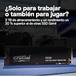 Crucial P310 SSD 1TB PCIe Gen4 NVMe M.2 2280, Disco Interno, hasta 7.100 MB/s, Compatible con Ordenador Portátil y de Sobremesa & Consolas de Juegos Portátiles – CT1000P310SSD801