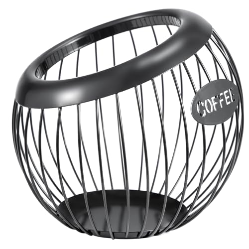 Shoze Coffee Pod Holder Capsule Baskets Large Capacity Organiser for All Coffee Capsule Coffee Capsule Holder Coffee Pod Basket for Counter Coffee Bar, Metal Coffee Capsule Storage