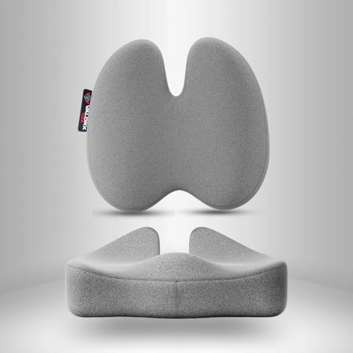 Image of Premium Memory Foam Pro Coccyx Seat Cushion with Lumbar Pillow by ValorX USA | Orthopedic Hip Lower Back Pain Relief Backrest Combo with Washable Cover