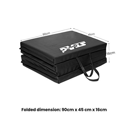 Image of STAG Multi-Purpose Foldable Fitness MAT 180 CM X 90 CM X 40 MM | Use as Tumbling mat, Gymnastics mat, Crash pad | Thick Foam | for Both Men and Women