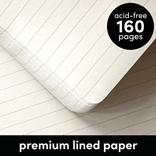 Paperage 80001 Lined Journal Notebook, (Black), 160 Pages, Medium 5.7 Inches X 8 Inches - 100 Gsm Thick Paper, Hardcover thumb #3