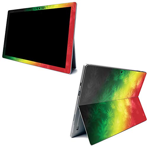 Image of MightySkins Carbon Fiber Skin for Microsoft Surface Pro 7 - Rasta Rainbow | Textured Carbon Fiber Finish | Easy to Apply, Remove, and Change Styles | Made in The USA