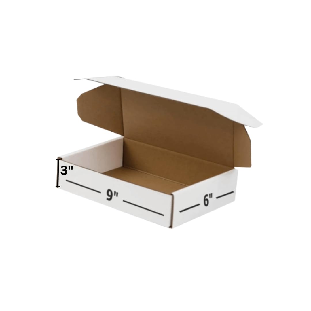 3 Ply White Flap box Corrugated Packaging Box Size: 9x6x3 Length 9 inch Width 6 inch Height 3 inch 3Ply Corrugated Packaging Box (pack of 20)-image-46