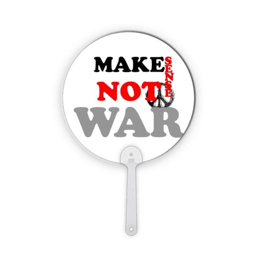 Éventail rond en plastique Make Sense Not War pour célébrer la paix