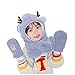 uiou Cappello caldo dei bambini del fulvo spesso del fumetto sciarpa guanti Set cappello carino orecchio protettori peluche bomber cappelli, Blu, Etichettalia unica