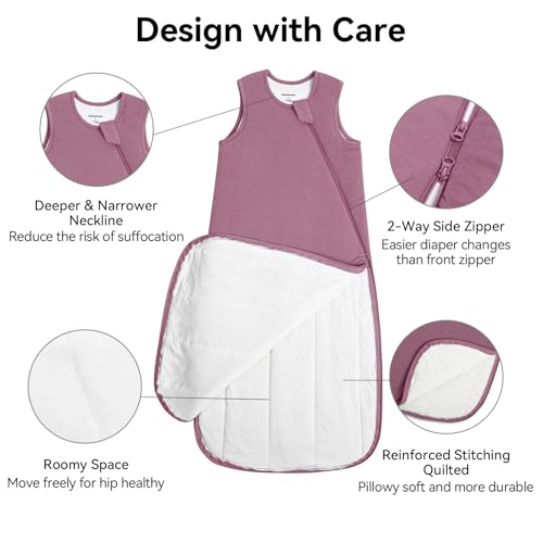 Image of BubblePanda Modal Sleep Sack 2t-3t 0.5 Tog Super Soft Toddler Sleep Sack 24-36 Months for Babies Summer Lightweight 2-Way Zipper Baby Wearable Blanket
