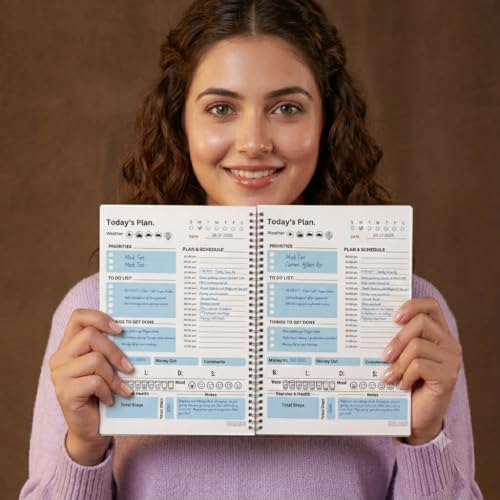 Image of Planner Diary Daily Goals A5 Spiral Notebook 192 Pages