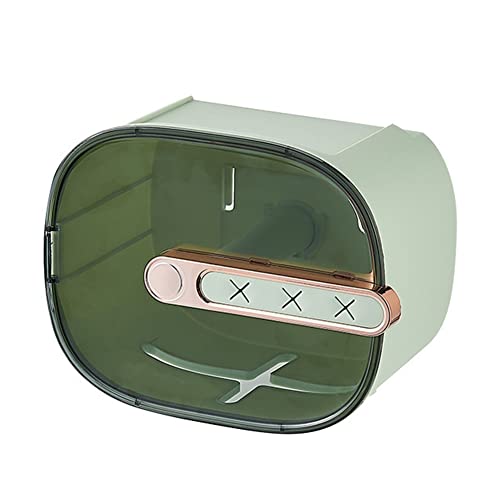 Fxndknjks 1 caja de pañuelos montada en la pared, soporte para toallas de papel para cocina, oficina, contenedor de toallitas de bebé, caja de almacenamiento de papel, verde claro