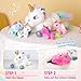 WEWILL 19'' Rainbow Unicorn Stuffed Animal, Mommy Unicorn with 4 Babies Unicorn, Magical Unicorn Pillow Plushies for Girls Ages 3-8, Unicorns Plush Toys for Christmas, Valentine's, Birthday Gifts