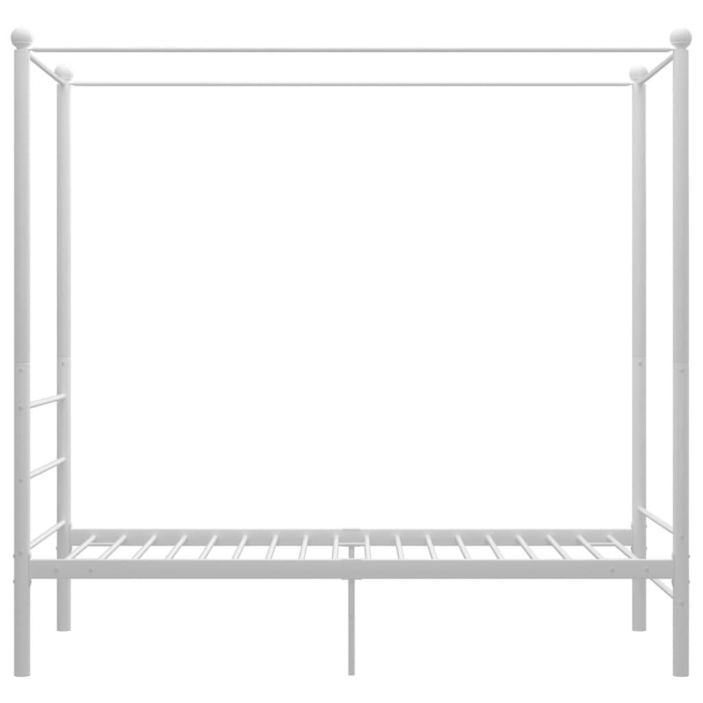 vidaXL Cadre de lit à baldaquin sans Matelas Blanc métal 90x200 cm
