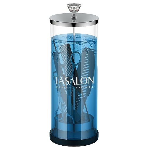 Pot désinfectant en verre TASALON bocal de barbier luxe 1,3 l