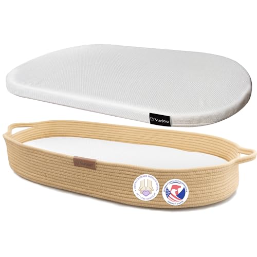 Image of Yunioo Baby Changing Basket, Portable Diaper Changing Pad, Moses Basket for Newborns, Changing Table Topper for Baby Nursery, Waterproof Travel Pad Cover