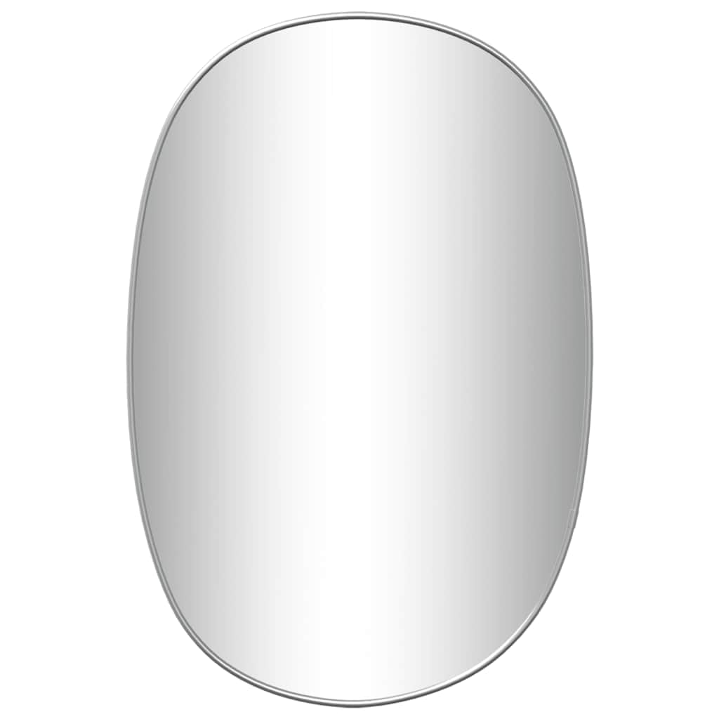 vidaXL Wall Mirror Wardrobe Bathroom Hall Bedroom Home Decoration Hanging Wall-mounted Vanity Make up Cosmetic Mirror Silver 50x35 cm