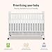 Dream On Me Carson Classic 3-in-1 Convertible Full-Size Baby Crib in White, GreenGuard Gold & JPMA, 4 Mattress Heights, Converts to Day & Toddler Bed, Locking Wheels, Classic Nursery Design
