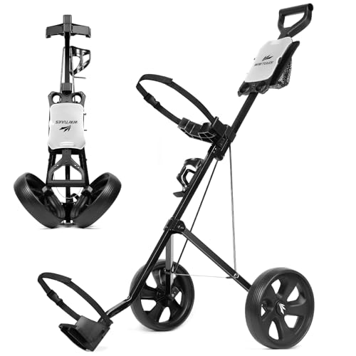 WAYTULES 2-Wheel Golf Pull Cart – Lightweight Foldable Golf Push Cart with Durable Steel Frame,...