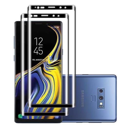 Vuciya[2 Pezzi] Vetro Temperato Pellicola Protettiva per Samsung Galaxy Note 9， 3D Copertura Completa Pellicola，Senza Bolle，Anti-graffio，Durezza 9H, Anti-Impronta，per Samsung Galaxy Note 9
