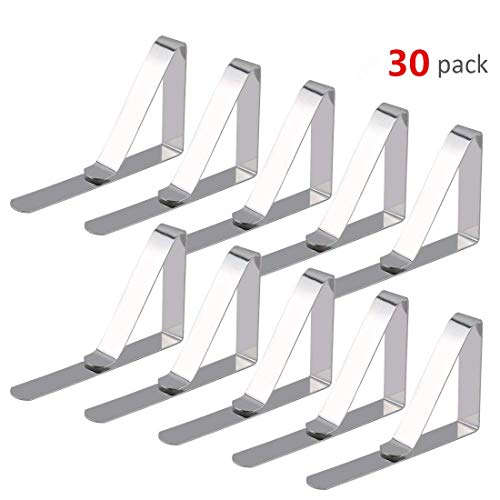 Preisvergleich Produktbild PEEF 30 Stücke Edelstahl Tischdeckenhalter Tischdecken Halter Tischtuchklammern / Tischdeckenklammer / Tischdecke Clips / Tischtuch Clips Restaurant Hochzeiten Partys Picknicks - Silber