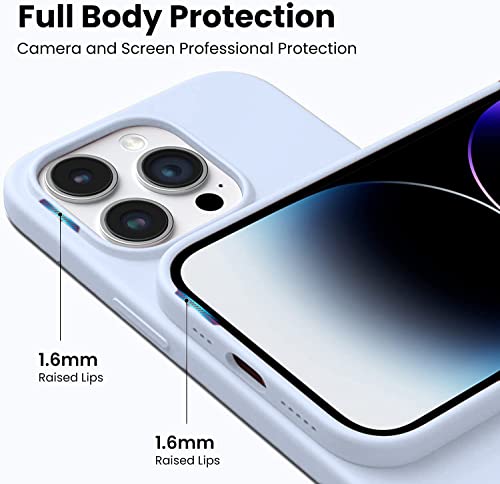 Image of Elzzi Microfiber Candy Case Compatible for iPhone 14 PRO MAX, Shockproof Slim Back Cover Liquid Silicone Case (Sierra Blue)