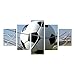 Produktbild Demino 5 Verkleidungs-Modular-Rahmen Fußball im Netz Leinwand gedruckt Ölgemälde Plakate Bilder Zeichnung Hauptwanddekor