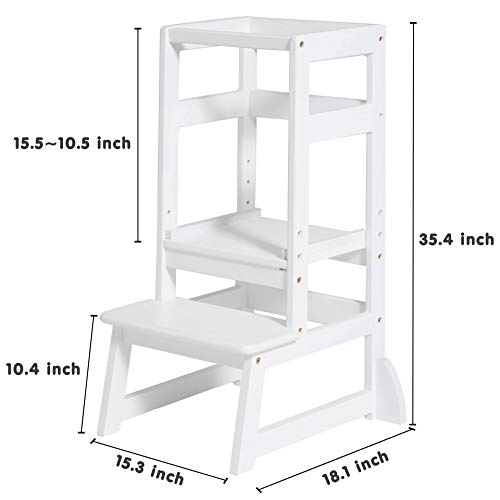 SDADI Adjustable Height Kitchen Step Stool,Kids Learning Stool,Mothers' Helper LT05W