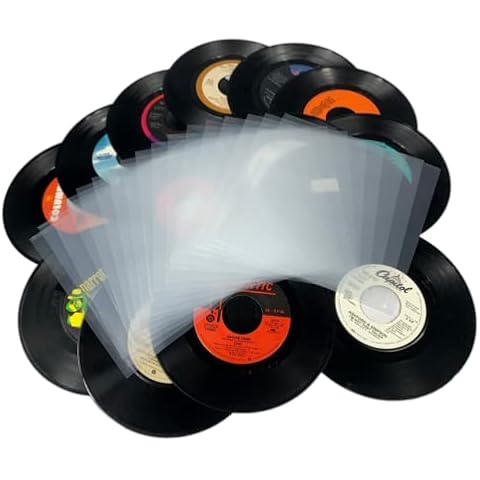 45 rpm Vinyl Record Sleeves – Premium High Clarity 3mil Plastic Outer Covers for 7 inch Albums Anti-Static LP Record Storage Protective Jackets 100 pack Cover