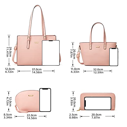 Image of Women Fashion Synthetic Leather Handbags Tote Bag Shoulder Bag Top Handle Satchel Purse Set