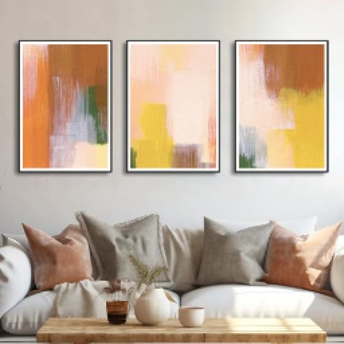 Peinture murale moderne pour habiller un grand mur vide salon triptyque 60x80