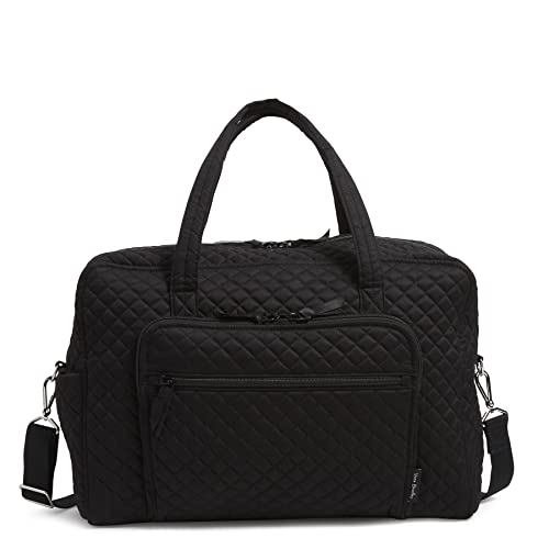 Vera Bradley Women's Cotton Weekender Travel Bag, True Black, One Size
