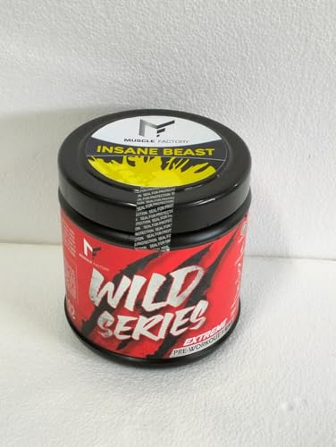Image of MUSCLE FACTORY Wild Series Ultimate Pre-Workout Formula | Extreme blend with EAA for Energy, Strength, Mental Focus & Powerfull Pumps | (250gms - 50 servings) - Insane beast