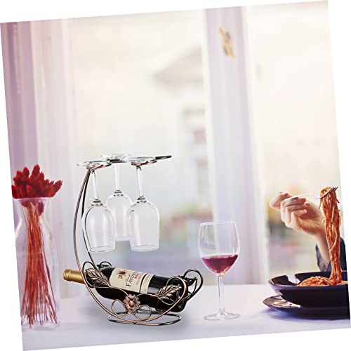 Soporte de vino tinto para copas y botellas acabado bronce antiguo miniatura 3