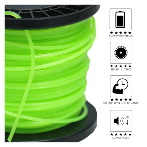 Tête de coupe-herbe fil octogonal nylon 2.4mm de 89m pour jardin - 5