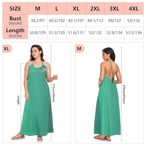 Robe d'été dos nu en dégradé vert à bretelles spaghetti - 6