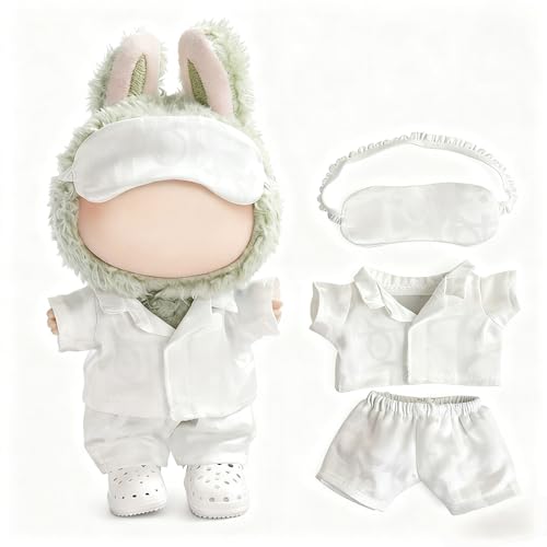 3-Teiliges Weißes Schlafanzug-Set 17cm for Labubu Puppen –...
