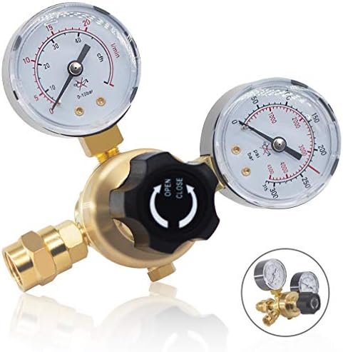 RX WELD Argon CO2 Regulators Gauges Gas Welding Regulator CGA580 Compatible with Miller Lincoln Mig Tig Weld 0-4500PSI / 0-10BAR