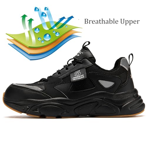 Image of Nutropa Steel Toe Boots for Men, Lightweight Safety Work Shoes, Comfortable Breathable Composite Toe Boots Slip-Resistant Indestructible Shoes