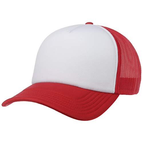 Hutshopping 70er Rapper Cap Truckercap Meshcap Kappe Mütze Basecap (One Size - rot)